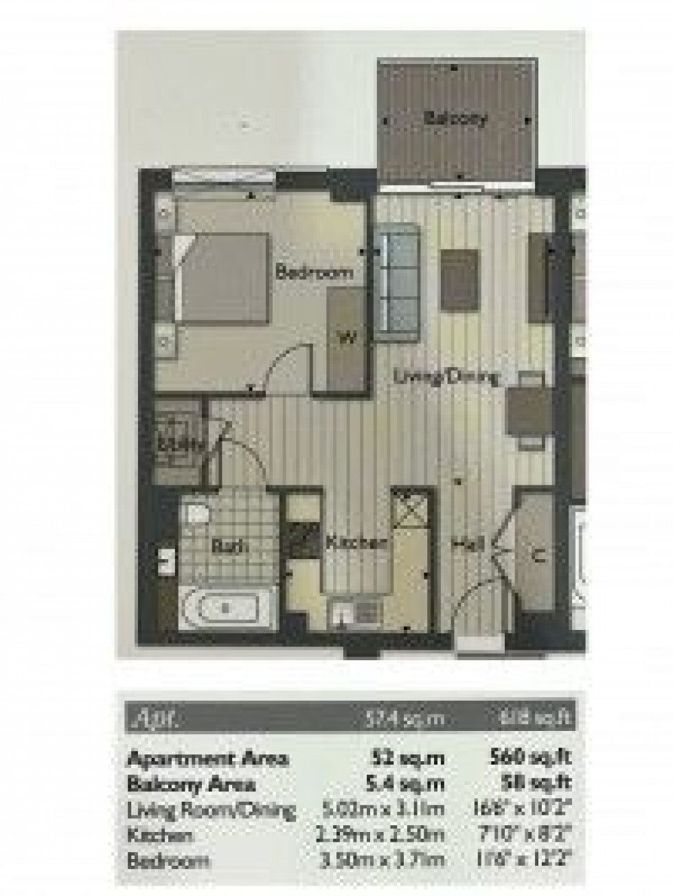 Floorplan for Kingwood House, 1 Chaucer Garden, Aldgate