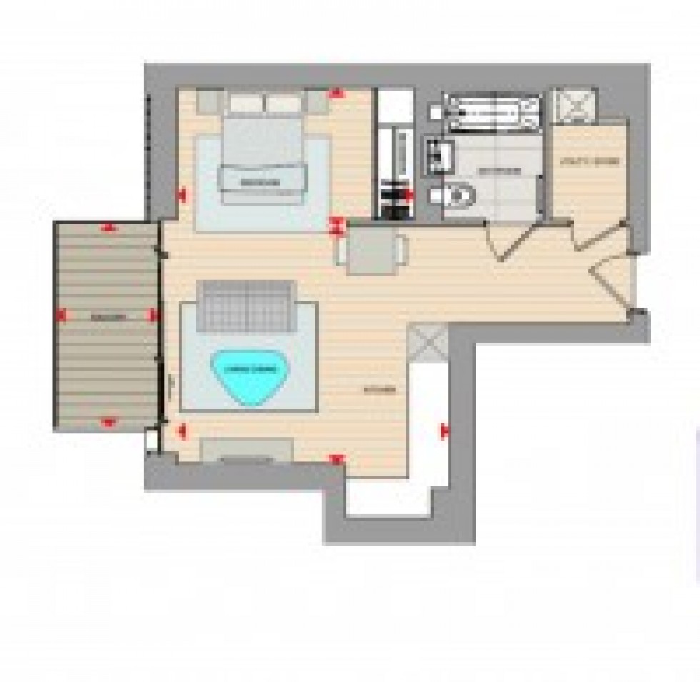 Floorplan for Studio 501 Biring House, Royal Arsenal Riverside