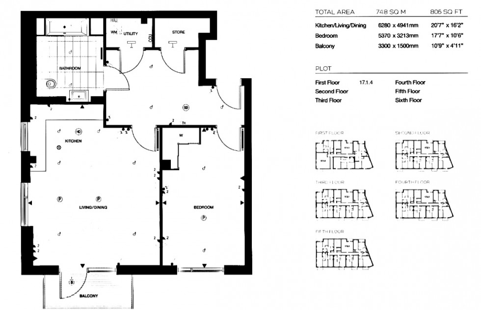 Floorplan for Quinton Court, Plough Way, London